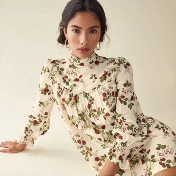 Reformation Jourdan Dress Regency Floral Print Size XL NEW - Picture 2 of 16
